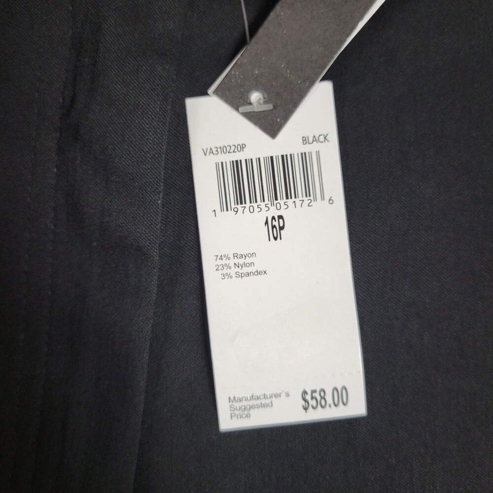 NWT JOAN VASS Black Comfort Waist Ankle Stretch Pants SIZE 16P 16 PETITE - Picture 4 of 11